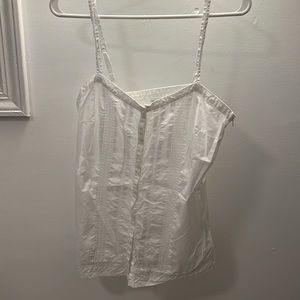 American Eagle white embroidered tank top
